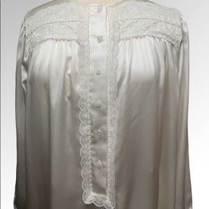 Vintage Christian Dior Night Gown Satin Lace Large